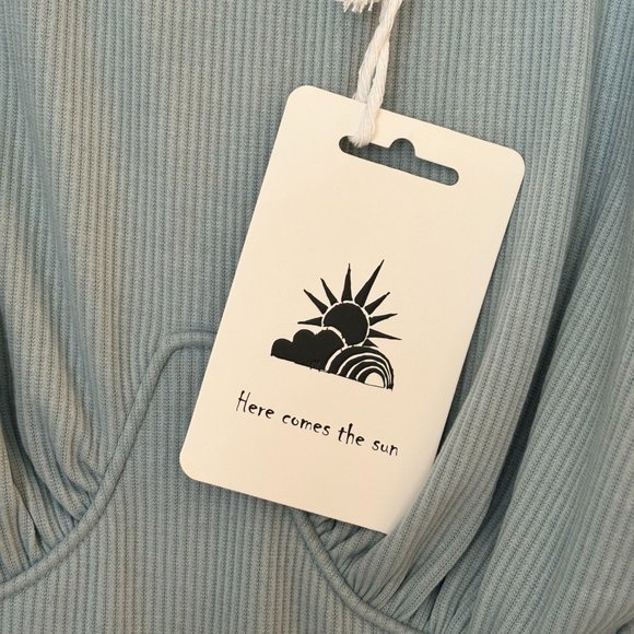 NWT - "Here Comes The Sun" Steel Blue Knit Dress - Size Large - Picture 2 of 4